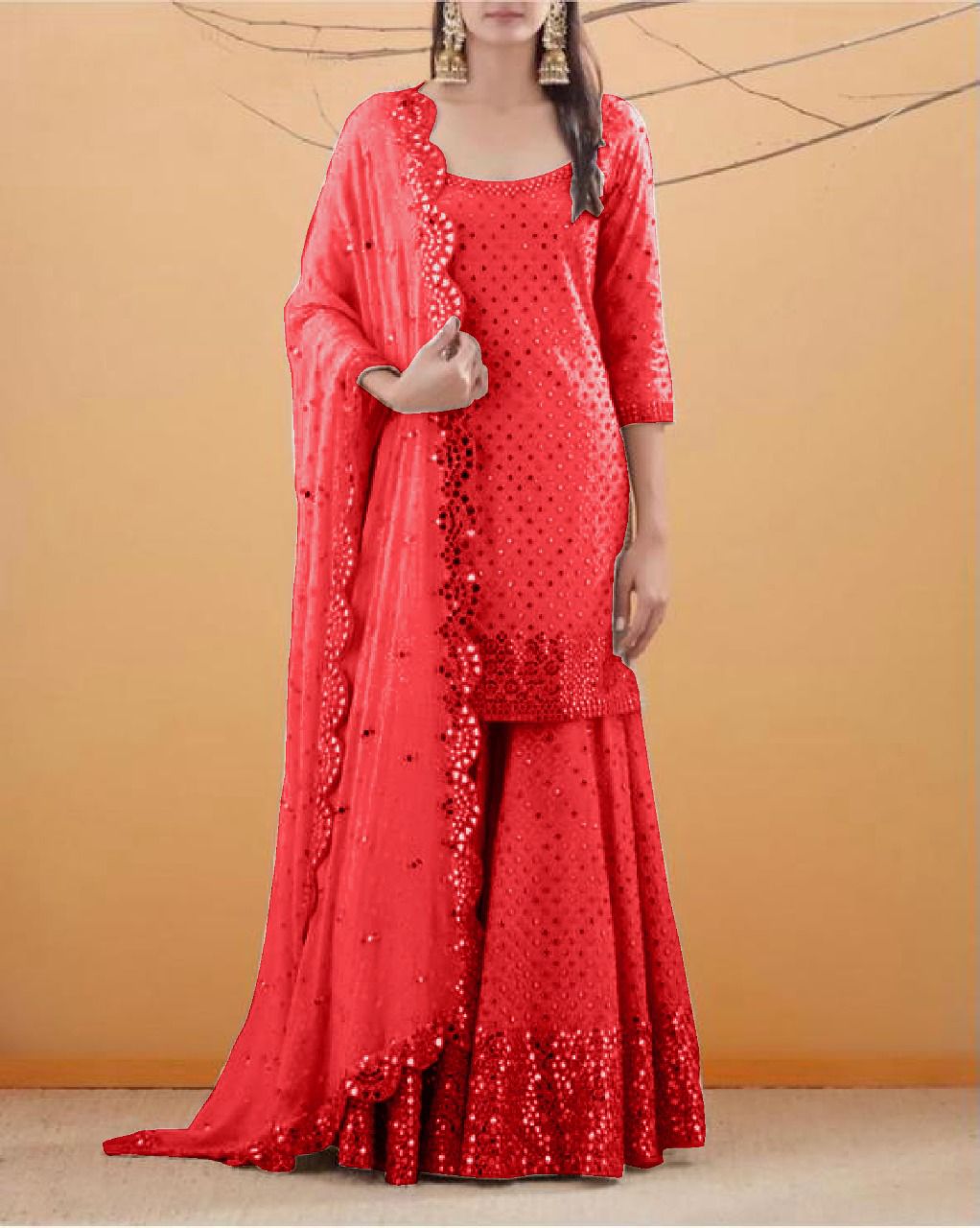 Latest Georgette Sharara Plazzo suit set for women online
