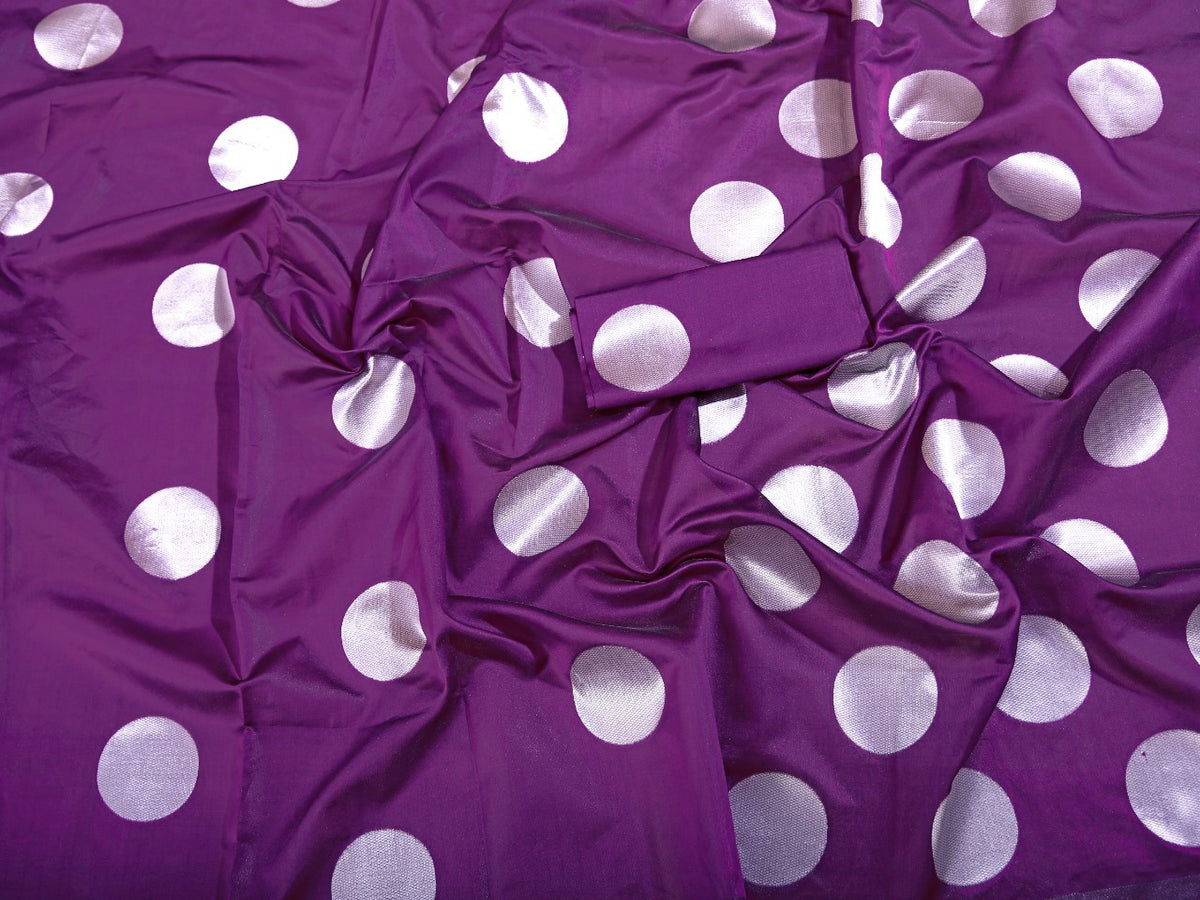 Latest Design Purple Color Lichi Silk Saree and Blouse