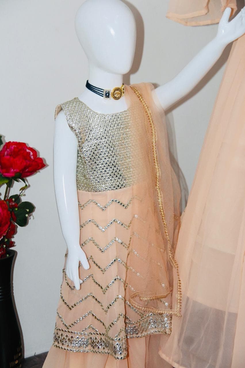 Mother Daughter Georgette Combo Party Wear Gown