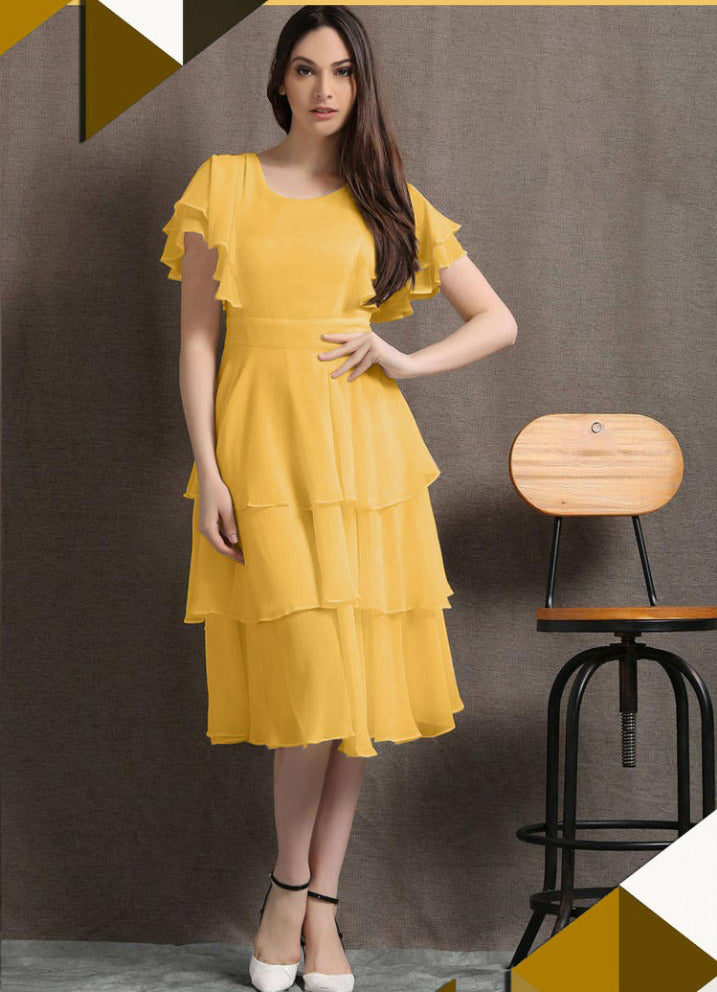Latest Ruffle Short Dress