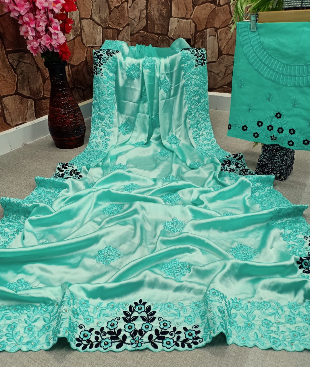 Latest Fancy Silk Saree With Designer Blouse online For Women