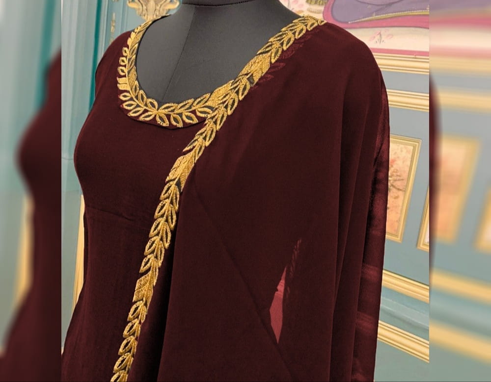 Classic Rayon Embroidered Zari Work Patiyala Style Ready Made Salwar Suit For Party Wear