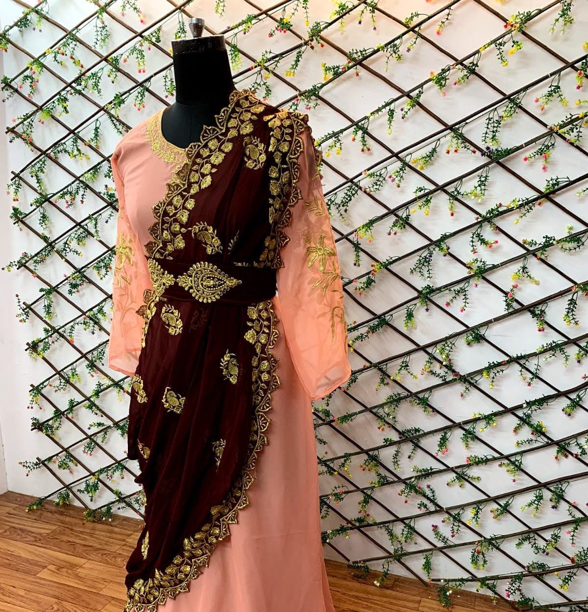 Latest Embroidered Designer Gown With Fancy Dupatta