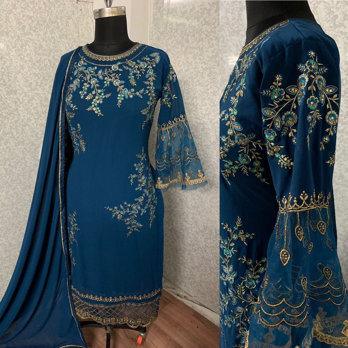 Latest Designer Semi Stitched Georgette Fabric Salwar suit