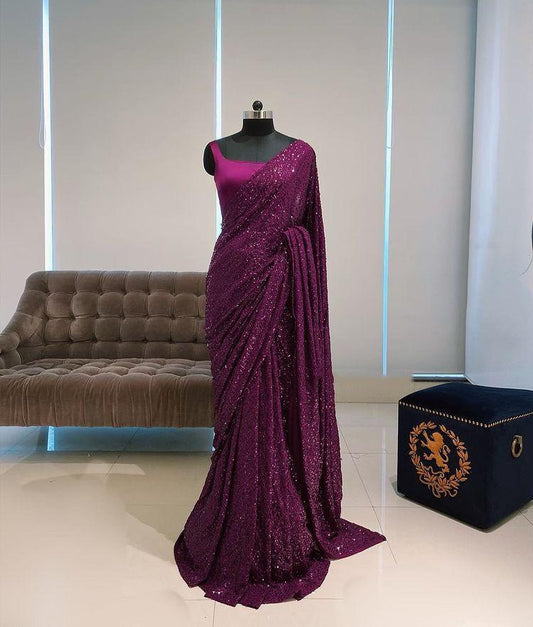 Embracing Elegance: Unveiling the Allure of Wine Colour Sarees