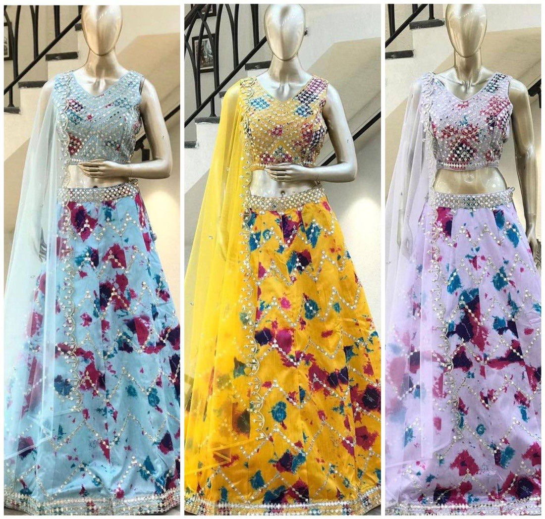 Elegance Redefined: Satin Silk Lehenga with Foil Embroidery Work