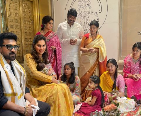 Ram Charan and Upasani Konidela's Heartwarming Ganesh Chaturthi Celebration with Baby Klin Kaara
