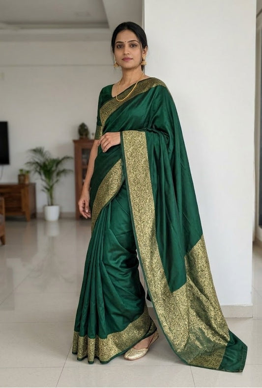 BANARASI SILK GREEN SAREE