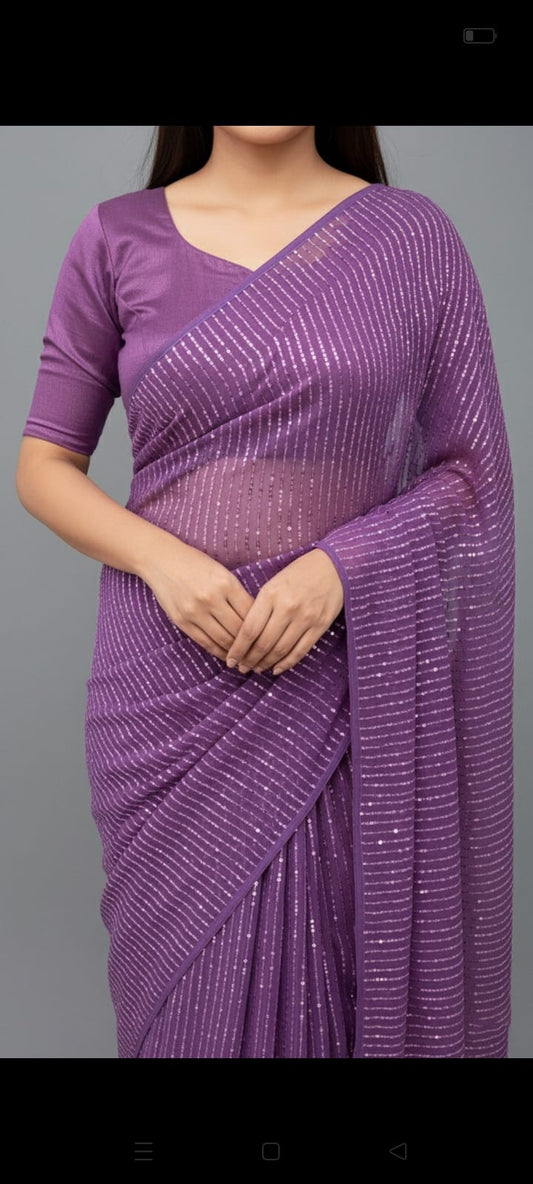 sequence work saree