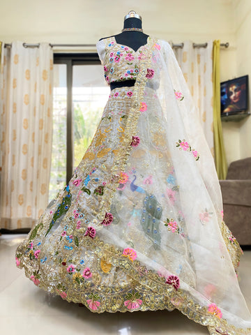 Wedding Wear Organza silk Lehenga Choli