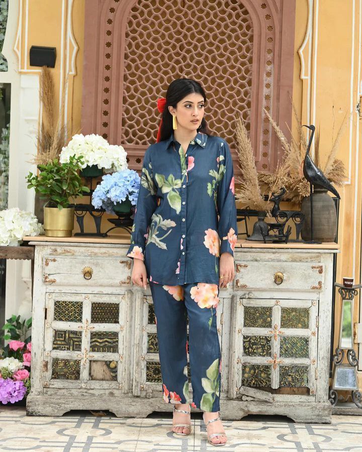 Party Wear crepe silk Co ord set
