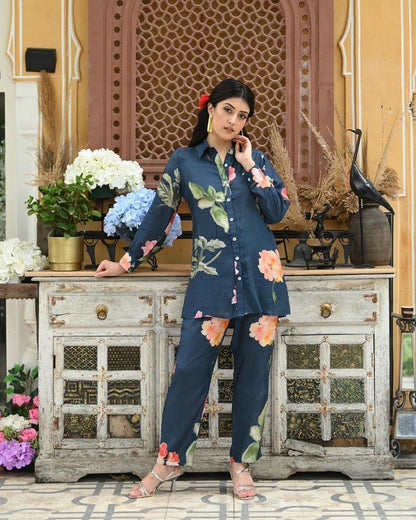 Party Wear crepe silk Co ord set