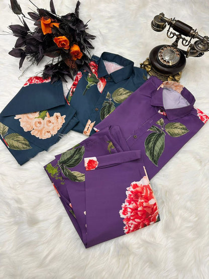 Party Wear crepe silk Co ord set