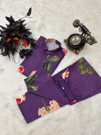 Party Wear crepe silk Co ord set