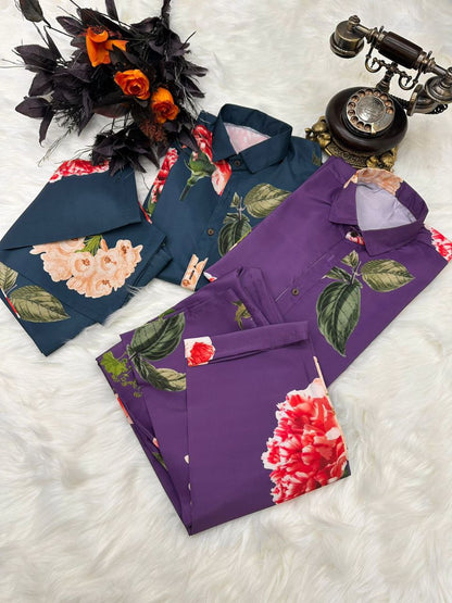 Party Wear crepe silk Co ord set
