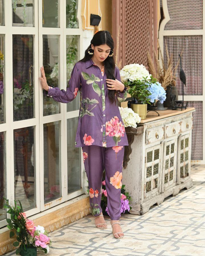 Party Wear crepe silk Co ord set