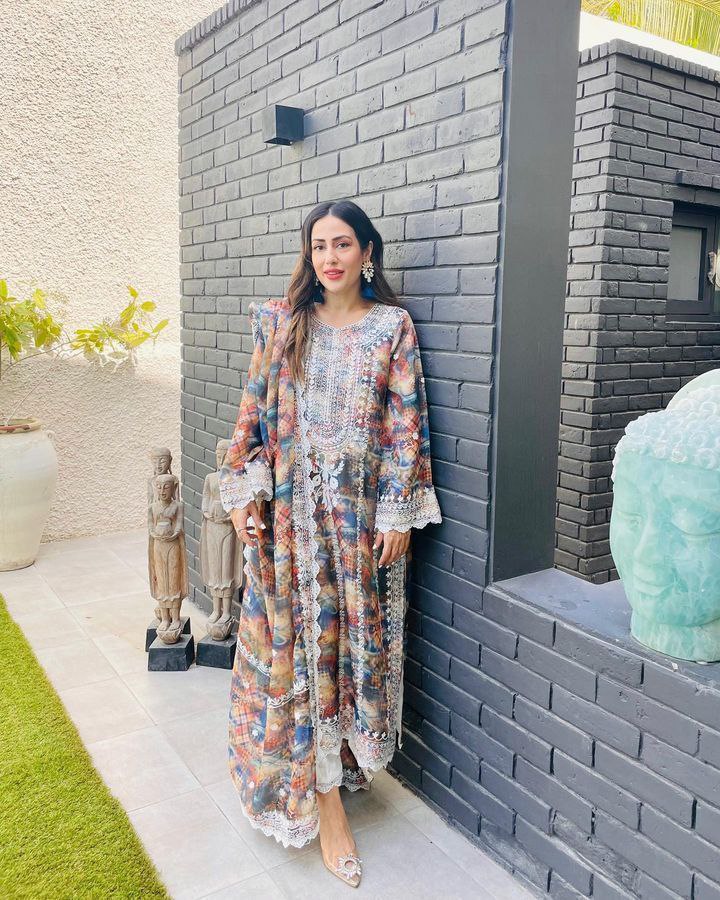 Multi Color Digital Printed Top Pent Dupatta Set