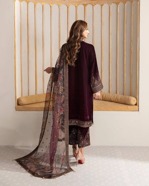 Winle Velvet Kurti top Plazzo Pent Suit With Dupatta Set