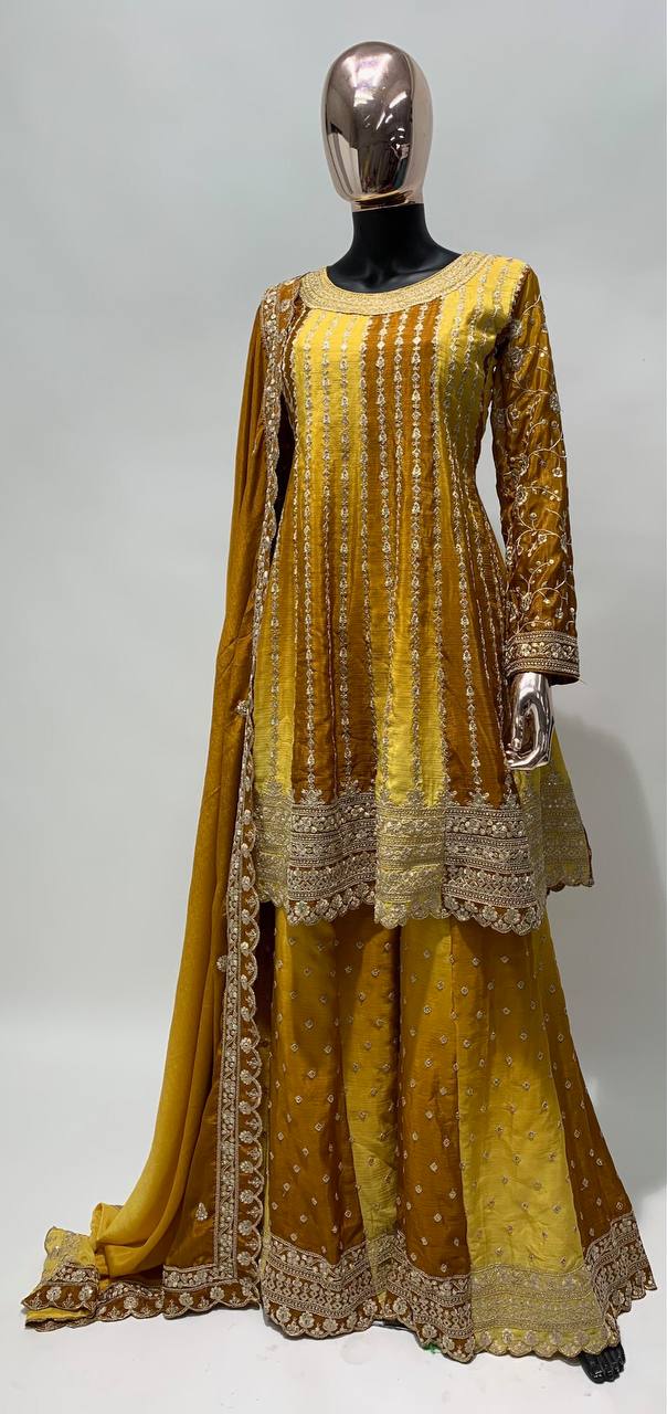 Best Quality Top Bottom Dupatta plazo suit Set