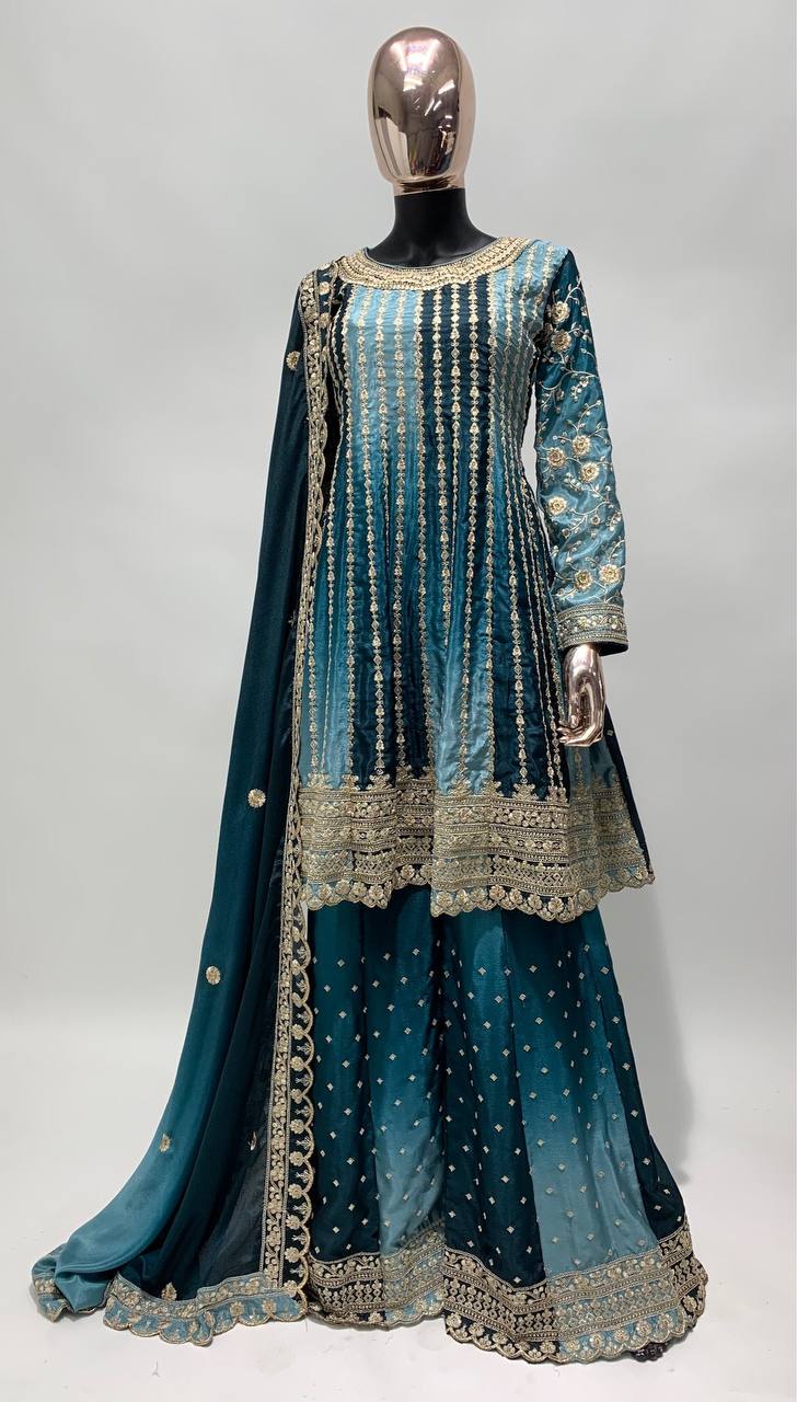 Best Quality Top Bottom Dupatta plazo suit Set