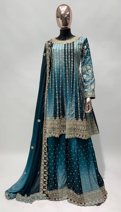 Best Quality Top Bottom Dupatta plazo suit Set
