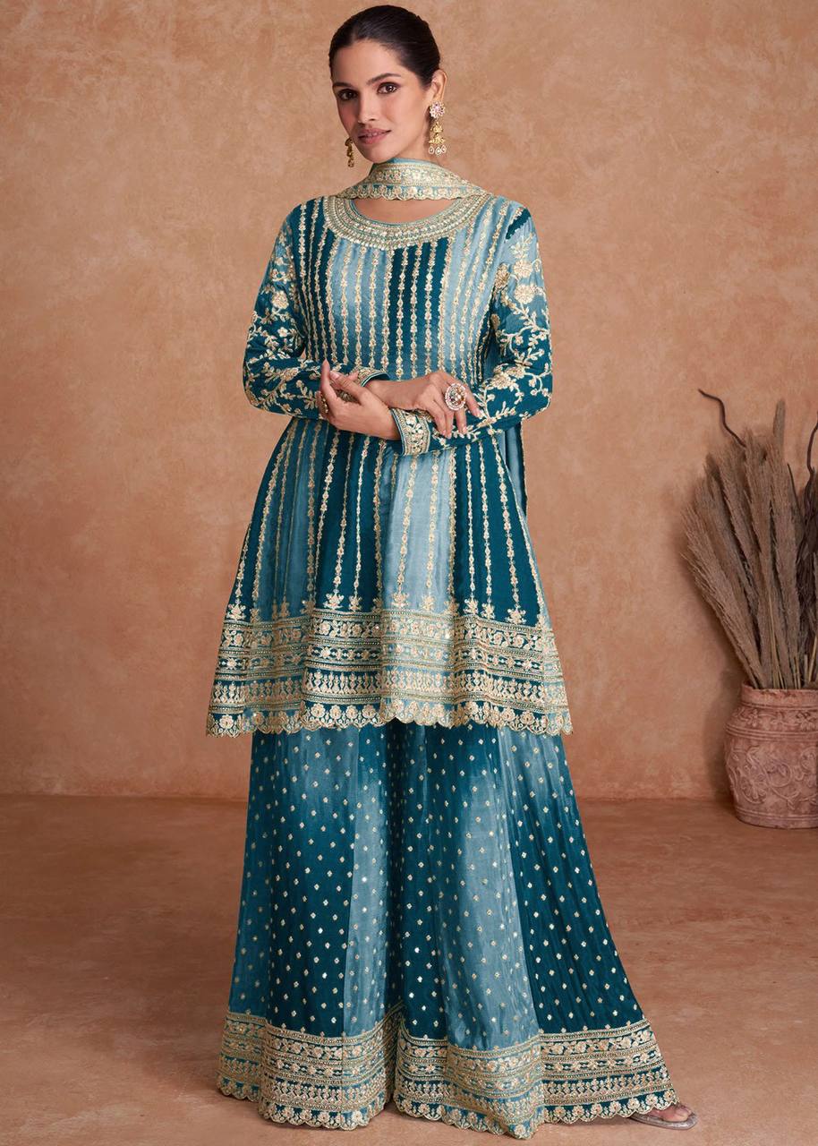 Best Quality Top Bottom Dupatta plazo suit Set