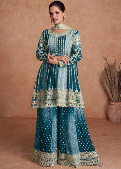 Best Quality Top Bottom Dupatta plazo suit Set