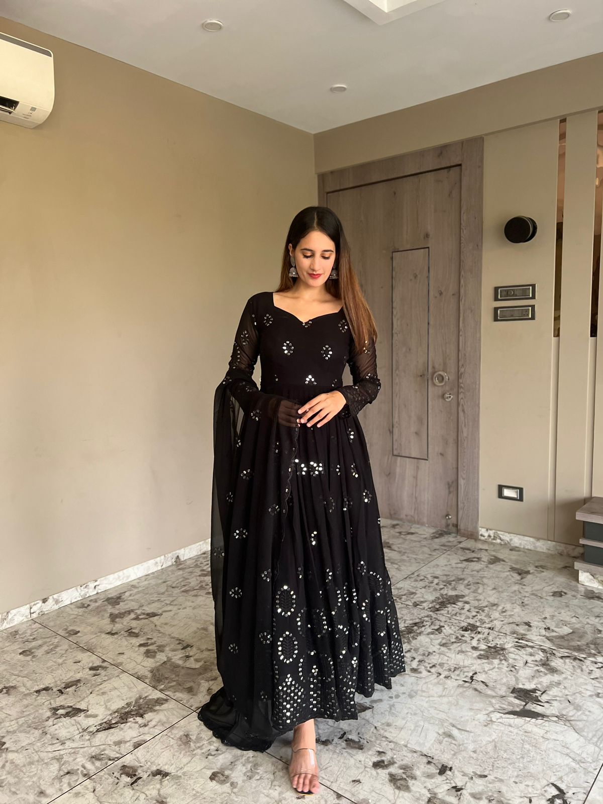 Black Latest Anarkali Suit With Dupatta For Women