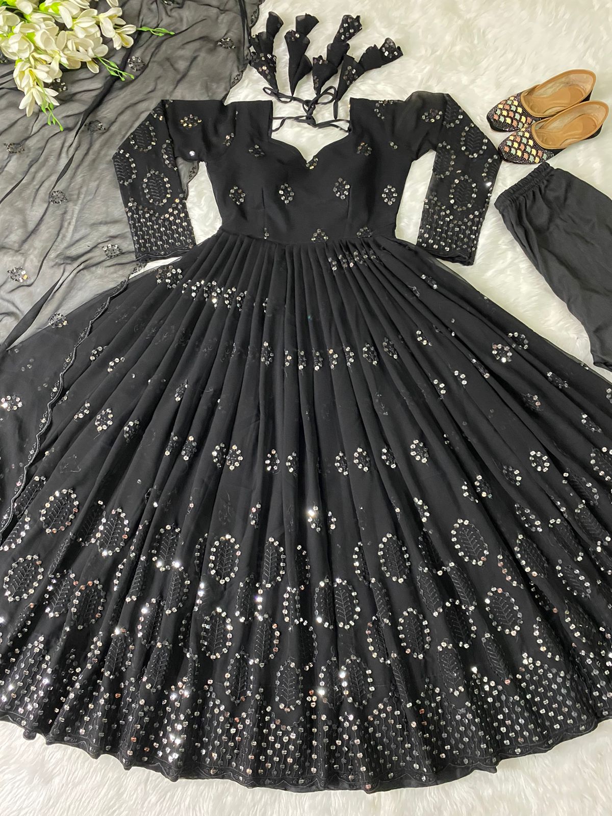 Black Latest Anarkali Suit With Dupatta For Women