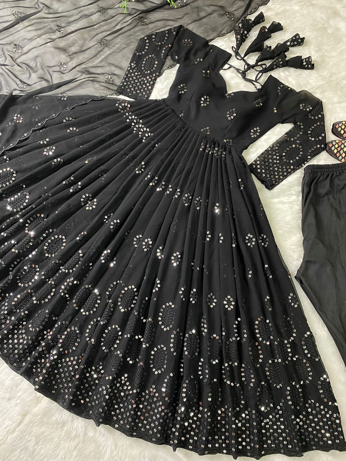 Black Latest Anarkali Suit With Dupatta For Women