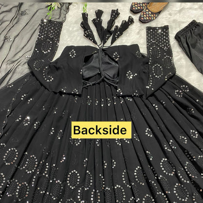 Black Latest Anarkali Suit With Dupatta For Women