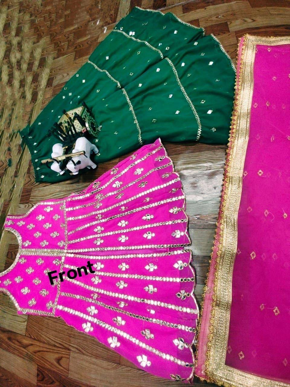 Pink Color Stitched amazing Designer Top Plazzo
