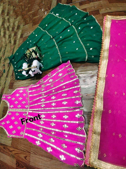 Pink Color Stitched amazing Designer Top Plazzo