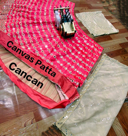 Pink Color Real Mirror Work Lehenga Choli for function wear