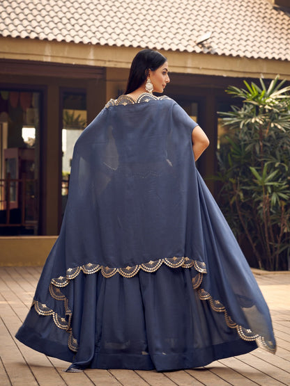 Latest Full Stitched Grey Lehenga With Shurg For women