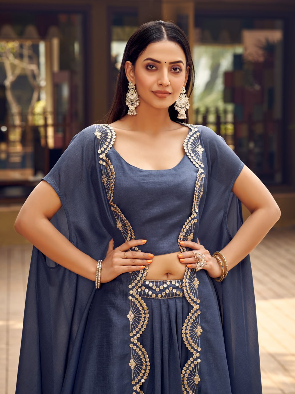 Latest Full Stitched Grey Lehenga With Shurg For women