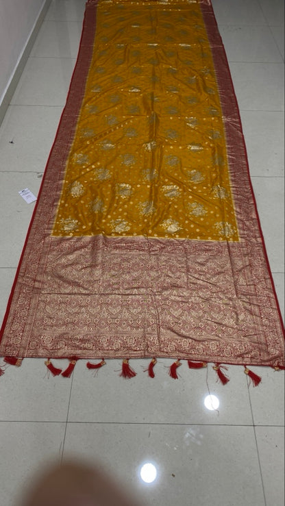 Latest Yellow Jari Kanjivaram Silk Saree