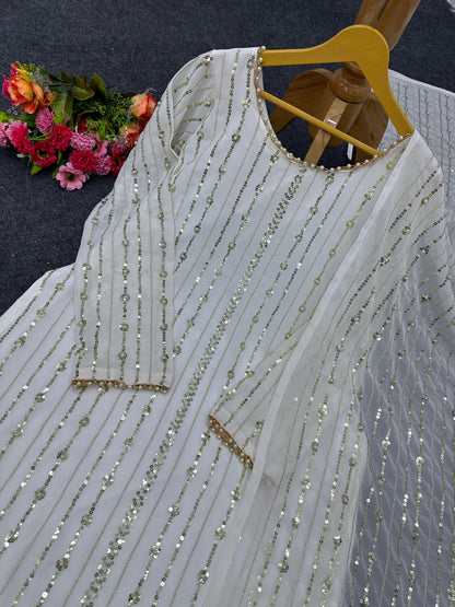 Latest Embroidery Georgette Plazo Suit set for women