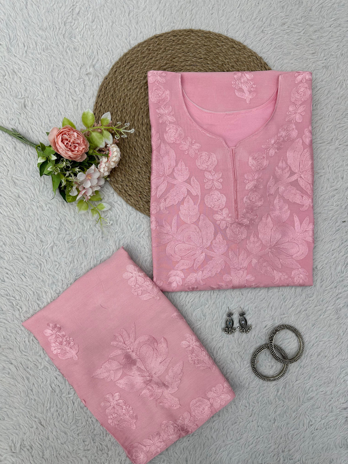 Rayon Best Quality Long Stitched Kurti Plazzo Set For women