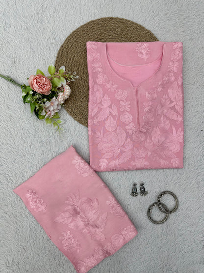 Rayon Best Quality Long Stitched Kurti Plazzo Set For women
