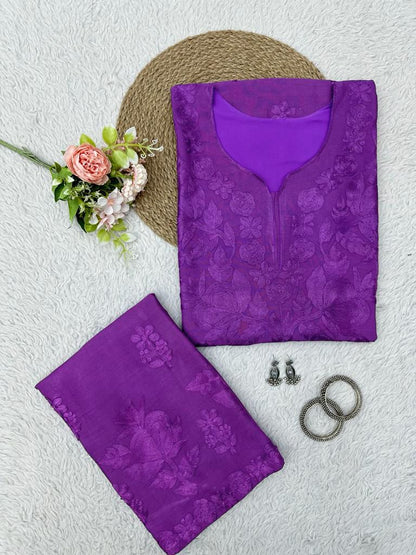 Rayon Best Quality Long Stitched Kurti Plazzo Set For women