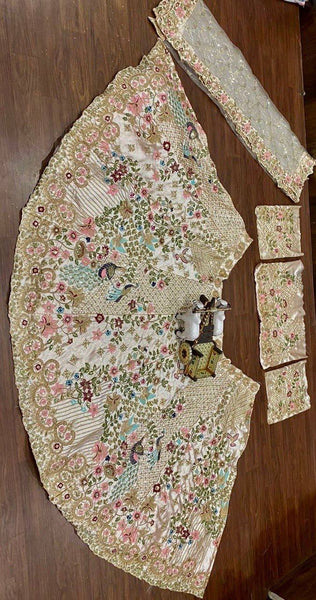 Latest 3.5 Meter Flare Japan Satin Silk Embroidery Sequins work Lehenga