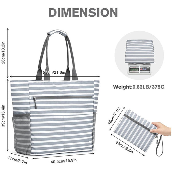 Large Beach Tote Bag Waterproof Sandproof And Foldable