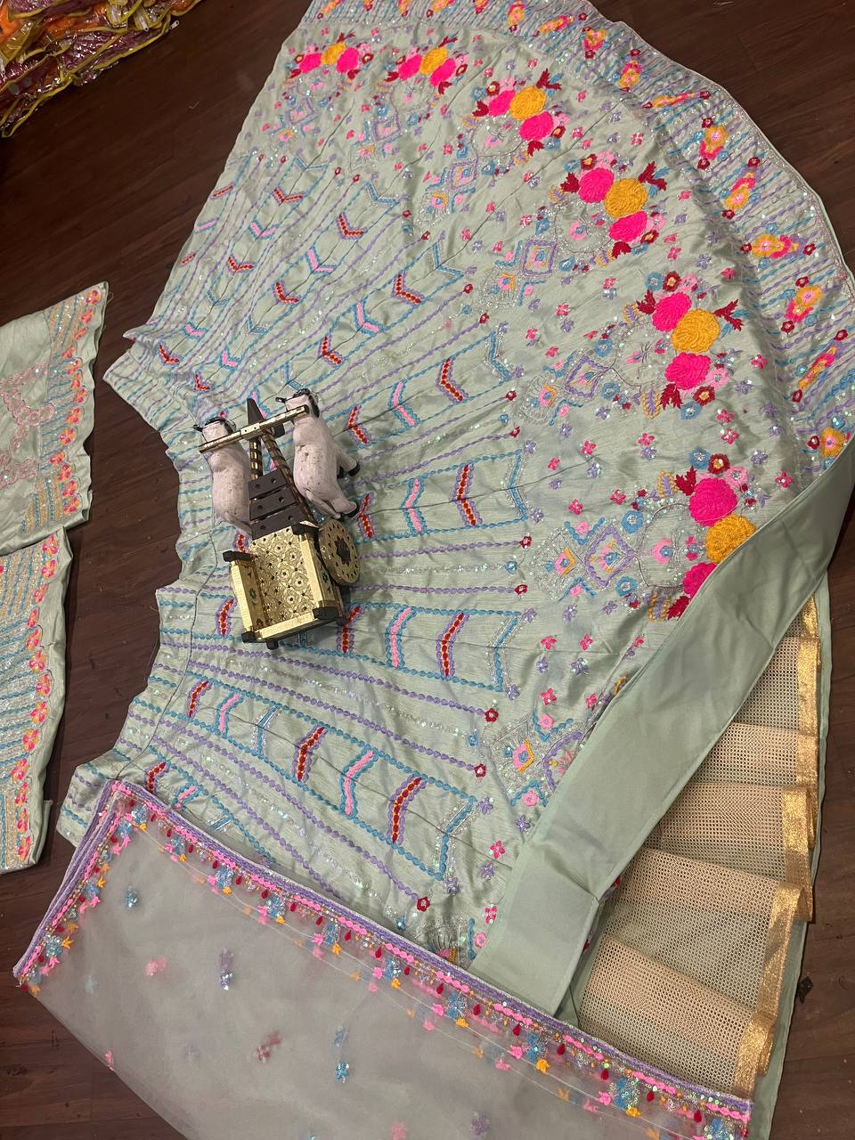 Grey Satin High Quality Lehenga Choli For Women