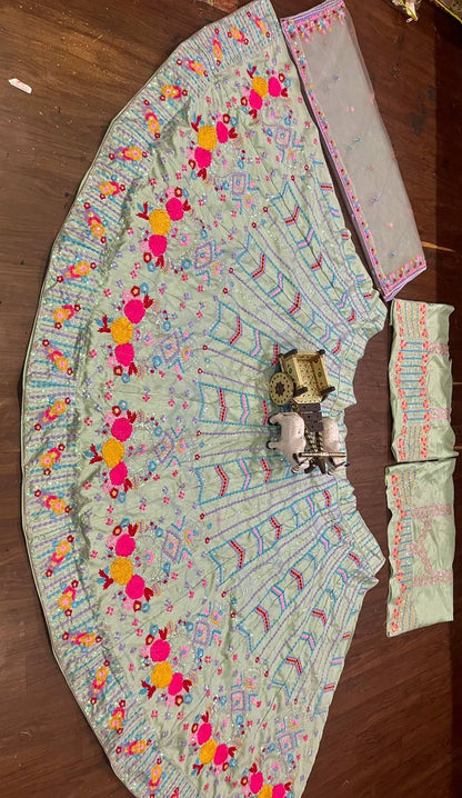 Grey Satin High Quality Lehenga Choli For Women