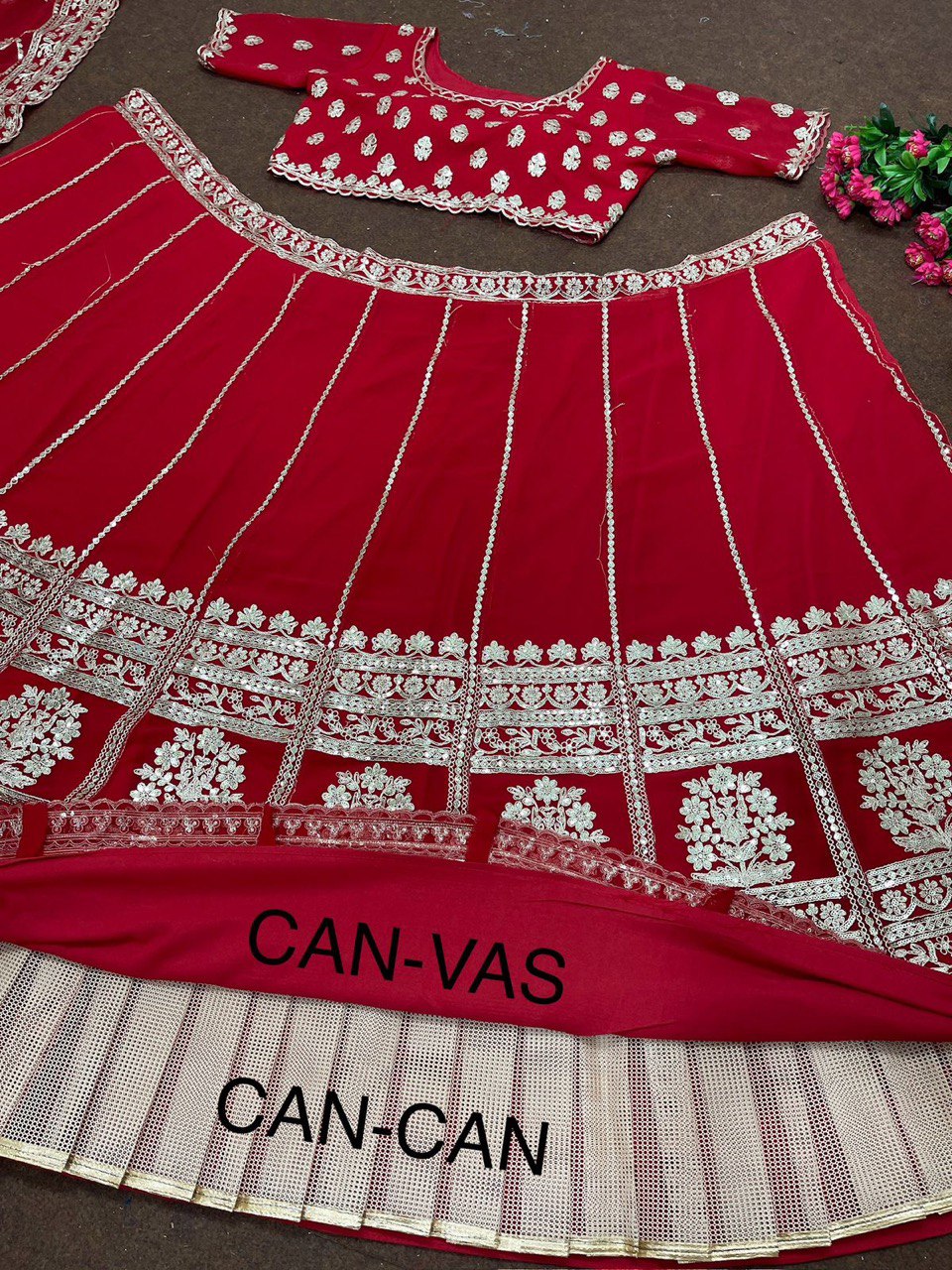 Beautiful Red Georgette Lehenga Choli For Wedding wear