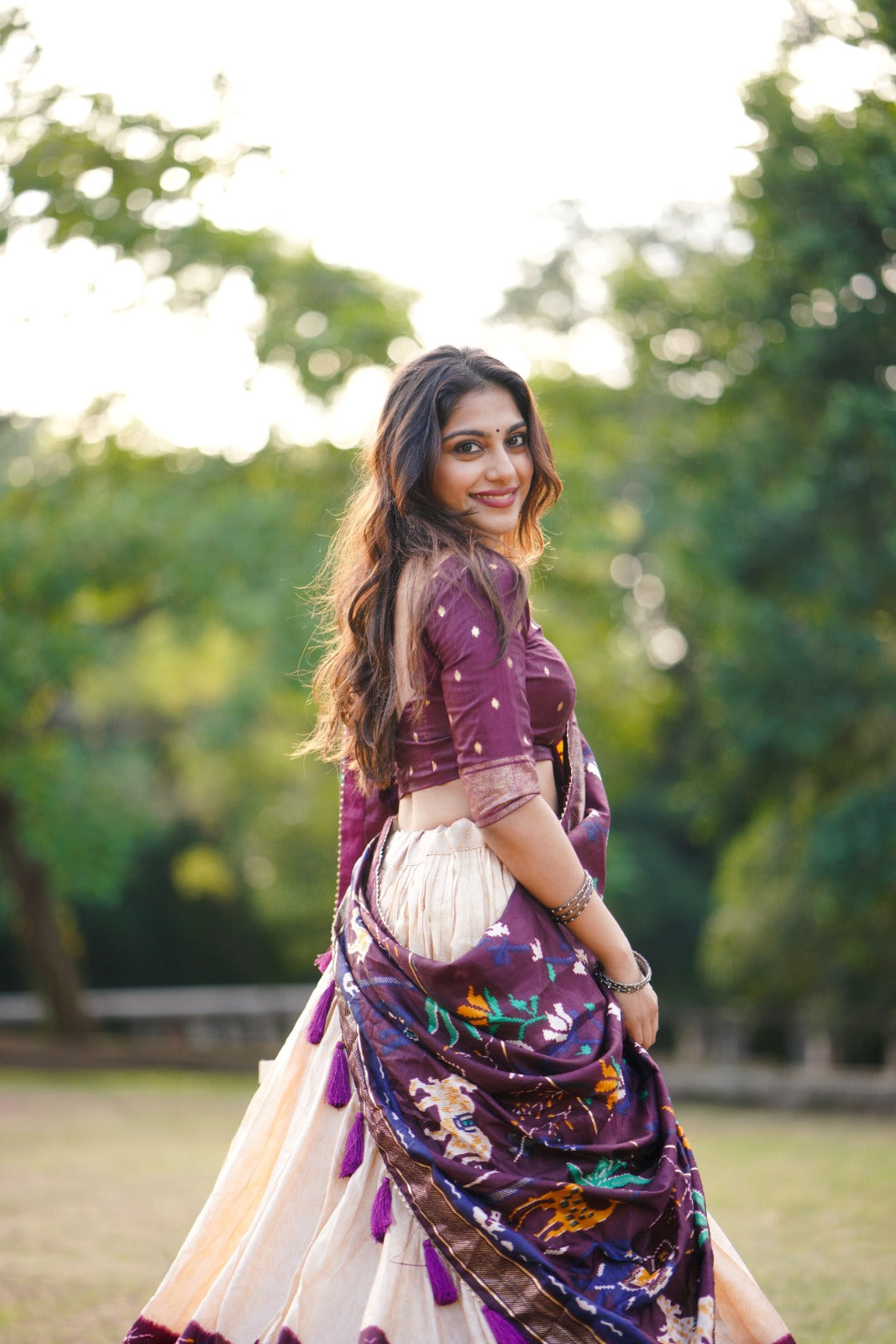 Dola Silk Fabric With Patola Print And Foil Work Lehenga Choli For Womens And Girls