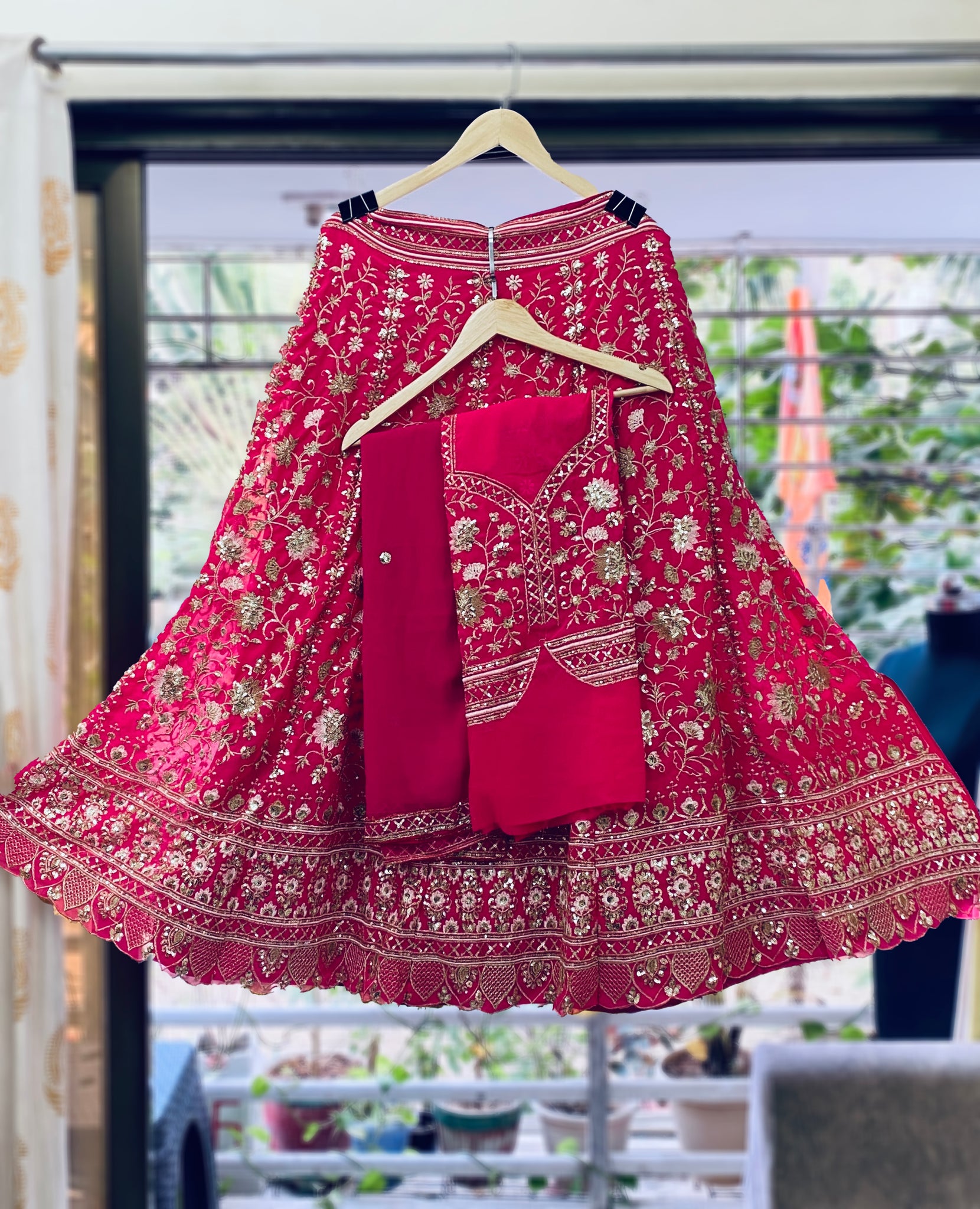 Pink Georgette Lehenga Choli For Women