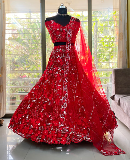 Ville Fashion Red Lehenga