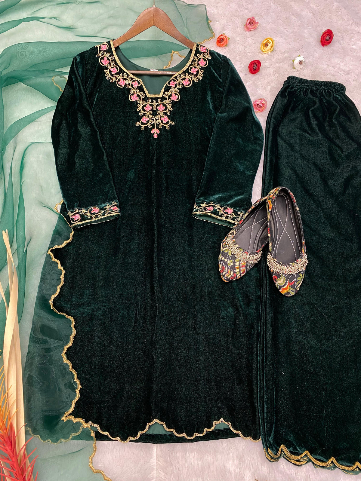 Viscose Kurtis Pent Dupatta Set For Women